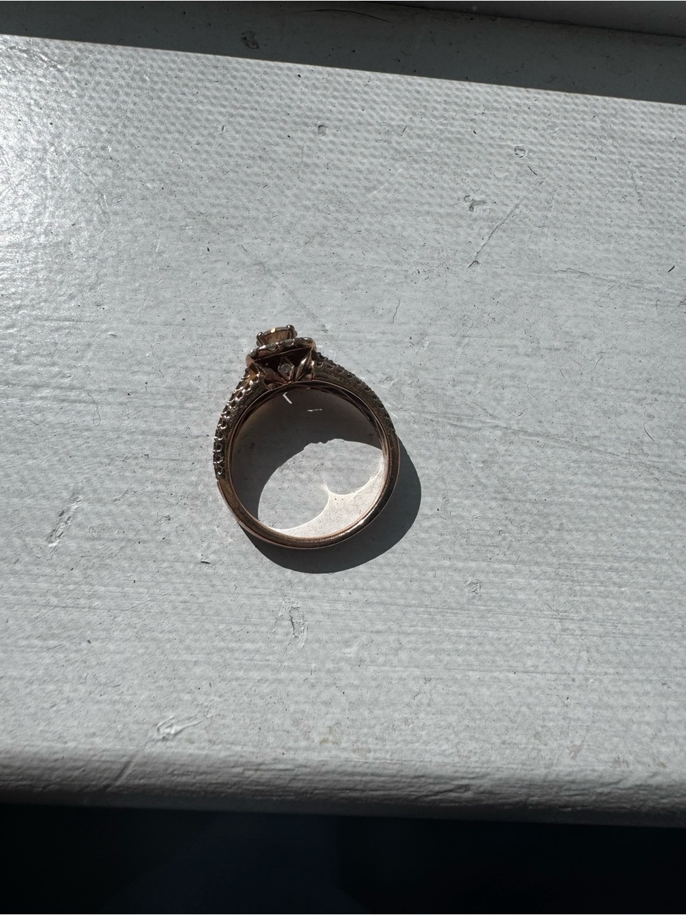 1.28CTW ROUND CHAMPAGNE AND WHITE DIAMOND 10K ROSE GOLD RING - Picture 3 of 8